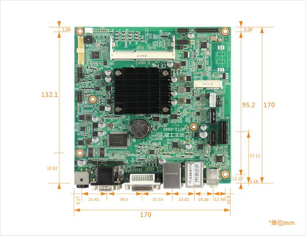 MITX-6946 机械尺寸