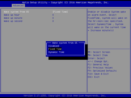 6971-S5 RTC Wake Settings