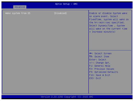 6993-S5 RTC Wake Settings