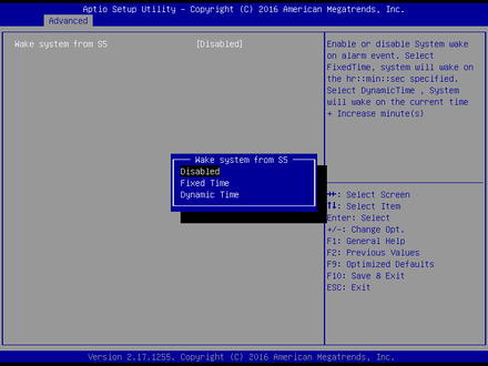 6973-S5 RTC Wake Settings