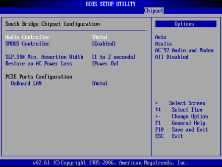 SHB-950-South Bridge Chipset Configuration