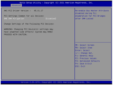 6994-PCI Subsystem Settings